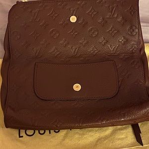 Petillante Red Monogram Empreinte Leather Clutch